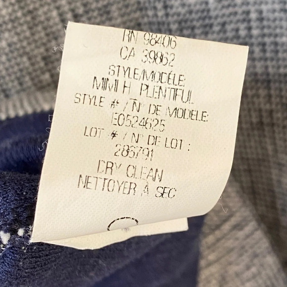 Theory, Mimi H Plentiful ¾ Sleeve Shift Dress, Navy Blue, White - Picture 10 of 10